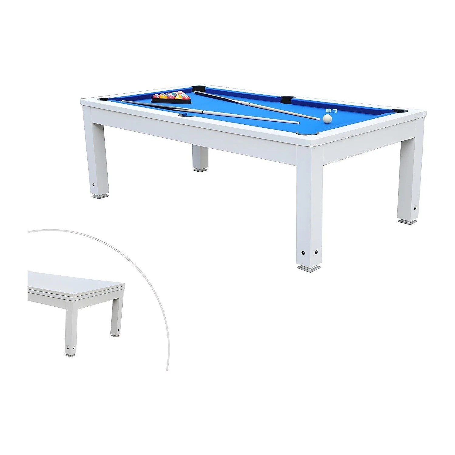 Vente-unique Billardtisch Snooker Blau  Weiß 207.2 cm