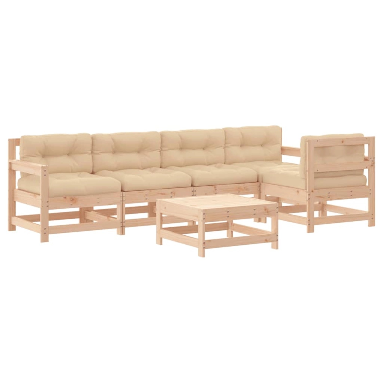 vidaXL 6-Tlg Garten-Lounge-Set mit Kissen Massivholz 3185997 günstig online kaufen