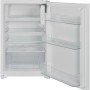Offener, weißer Einbaukühlschrank mit Regalen und Gefrierfach für Flex-Well Exclusiv Küchenzeile.