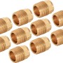 10er Set Löt-Übergangsnippel aus Rotguss, 15 mm x 21 mm (R 1/2) für Kupferrohrsysteme.