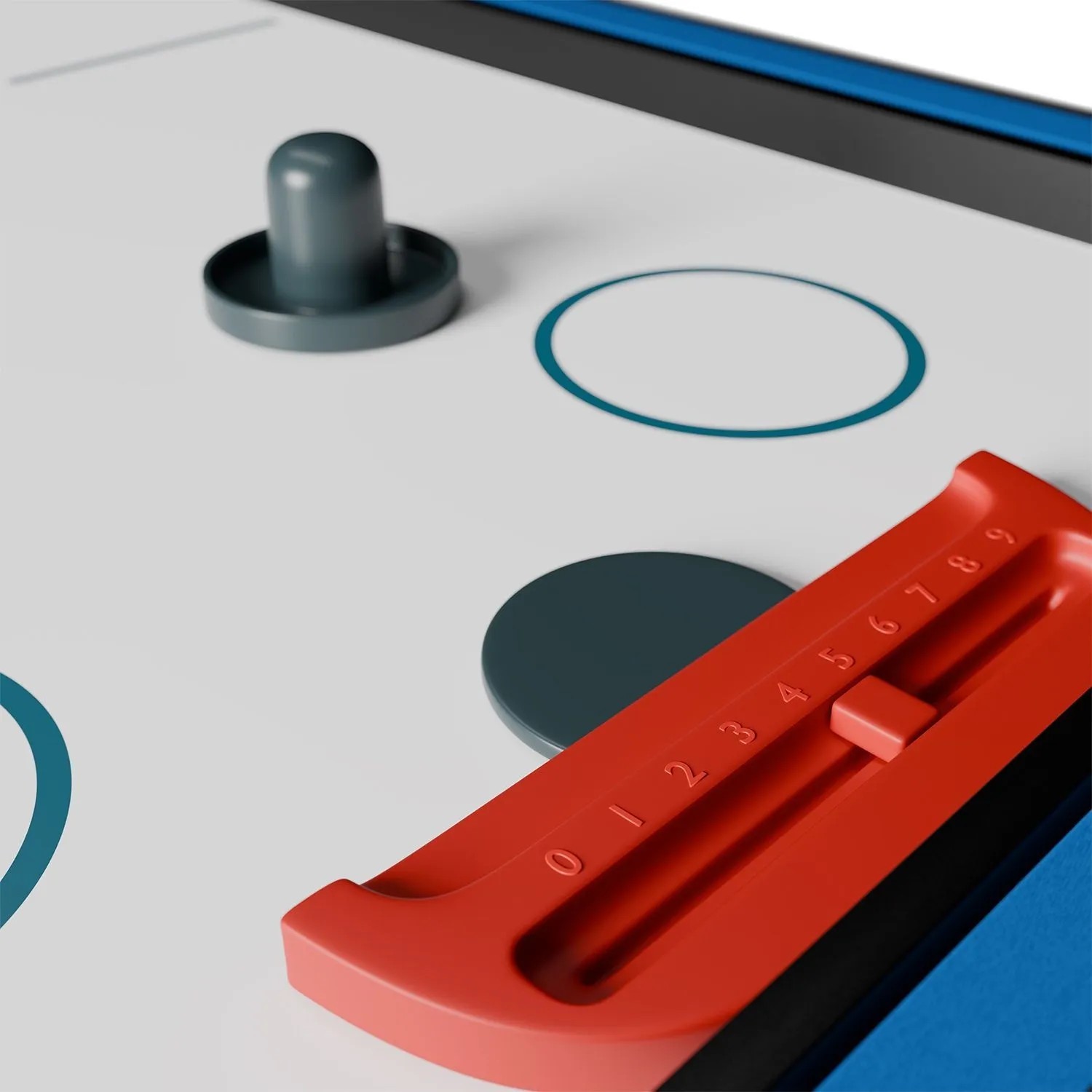 Detailaufnahme des Hockey-Tisches vom Juskys 5 in 1 Multi-Spieltisch Ballzauber.