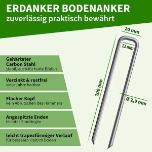 TTL GARDEN Unkrautvlies 100g/m² 2x15m Schwarz 30m² Inkl. 50 Erdanker 100mm Gartenvlies Mulchvlies UV-stabil Wasserdurchlässig