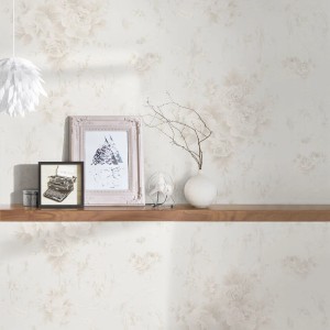 Bricoflor Vliestapete mit Rosenmuster in Creme, Silber und Weiß. Elegante Vintage-Tapete für Esszimmer.