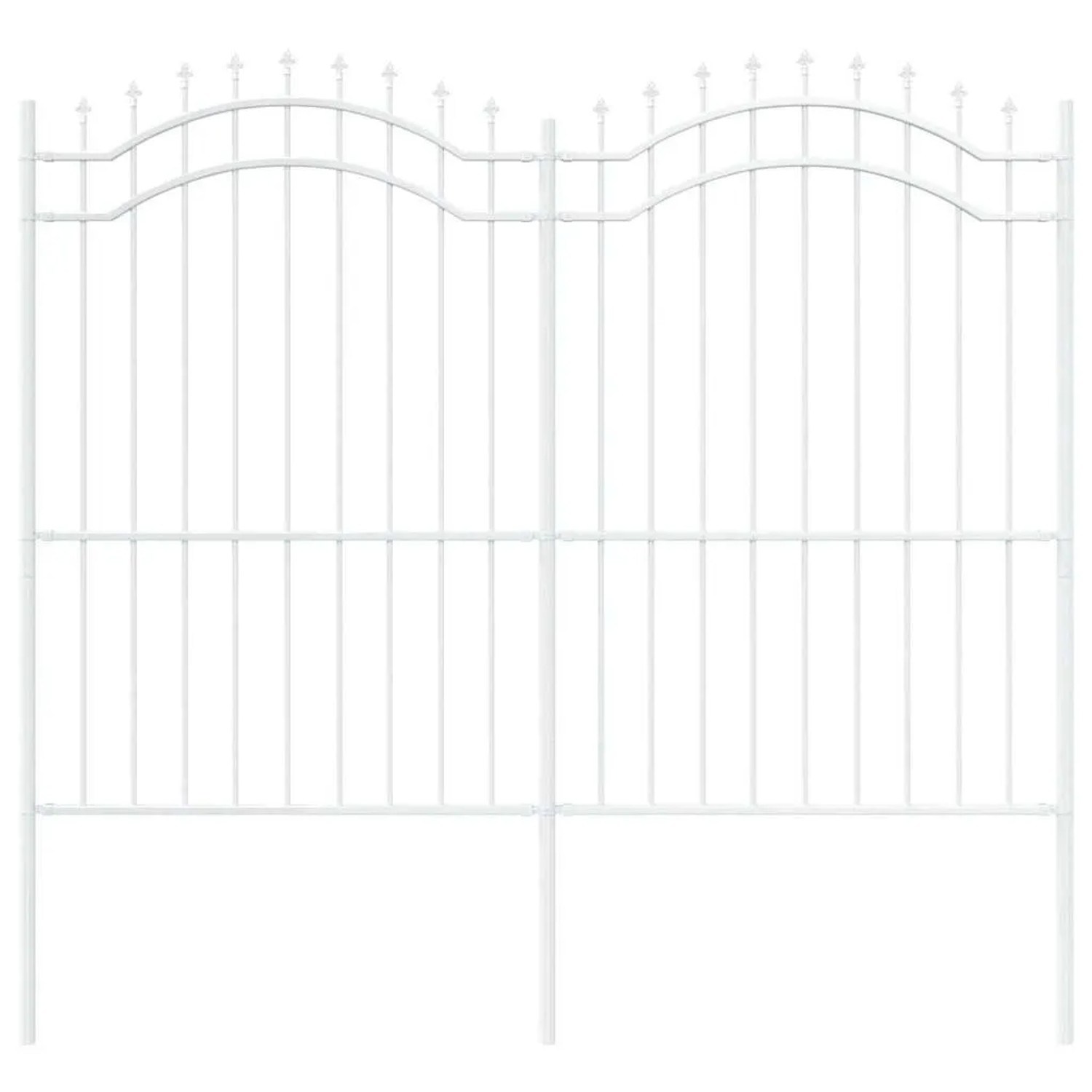 vidaXL Gartenzaun Weiß 215 cm Pulverbeschichteter Stahl 42003972 günstig online kaufen