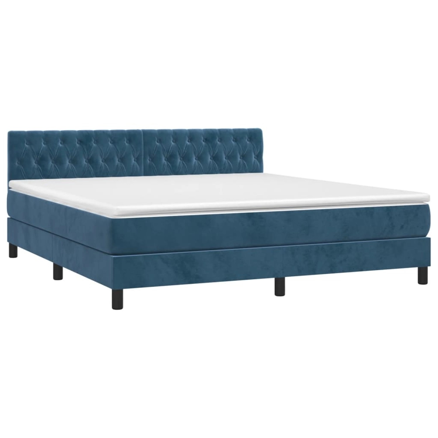 vidaXL Boxspringbett mit Matratze & LED Dunkelblau 180x200 cm Samt 3134601 günstig online kaufen