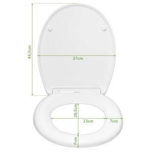 Weißer Banjado WC-Sitz mit Absenkautomatik und Tapeten-Motiv Beige, Duroplast.