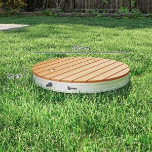 Outsunny Bodendusche aus Acryl und Aluminium mit Naturholz-Optik, Durchmesser 70,5 cm.