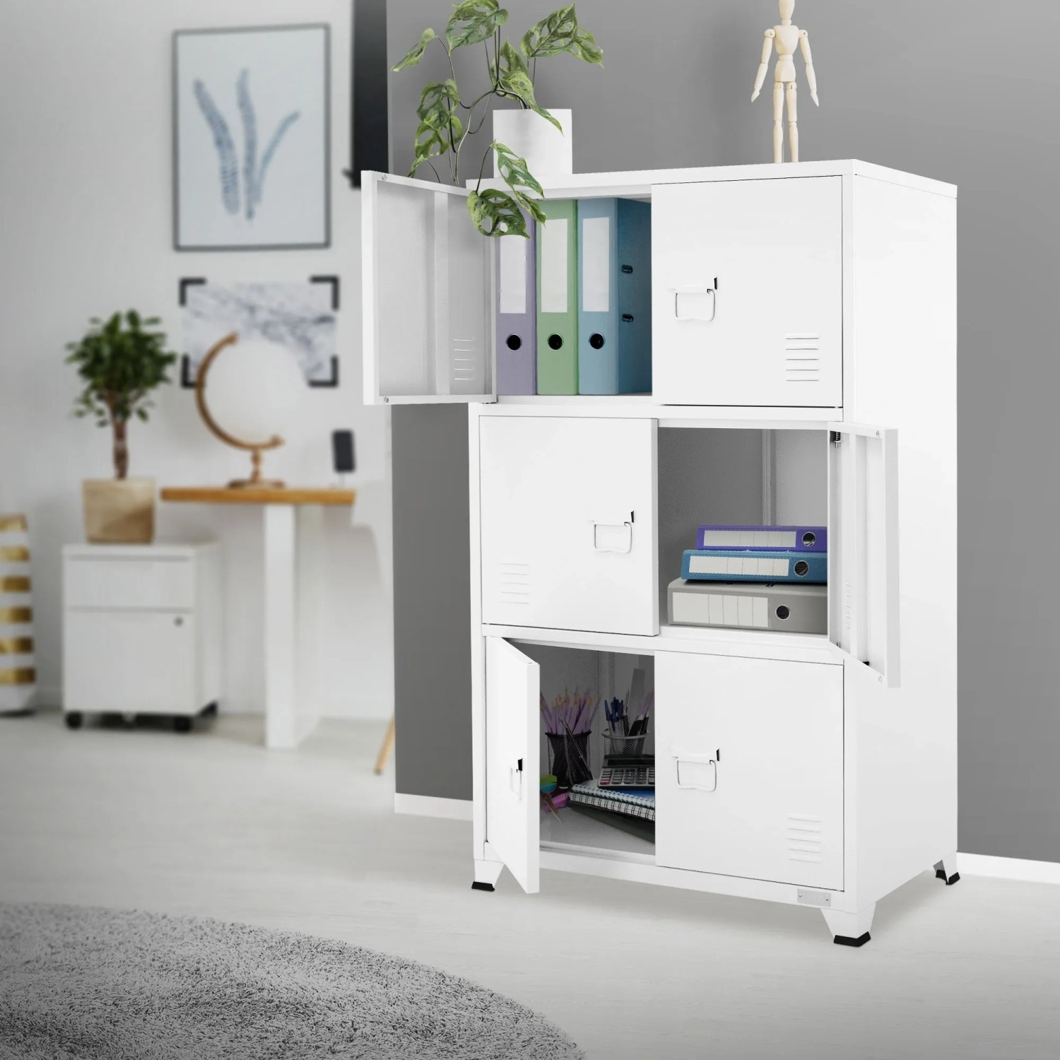 ML-Design Aktenschrank 75 x 40 x 120 cm Weiß Stahl kaufen bei OBI