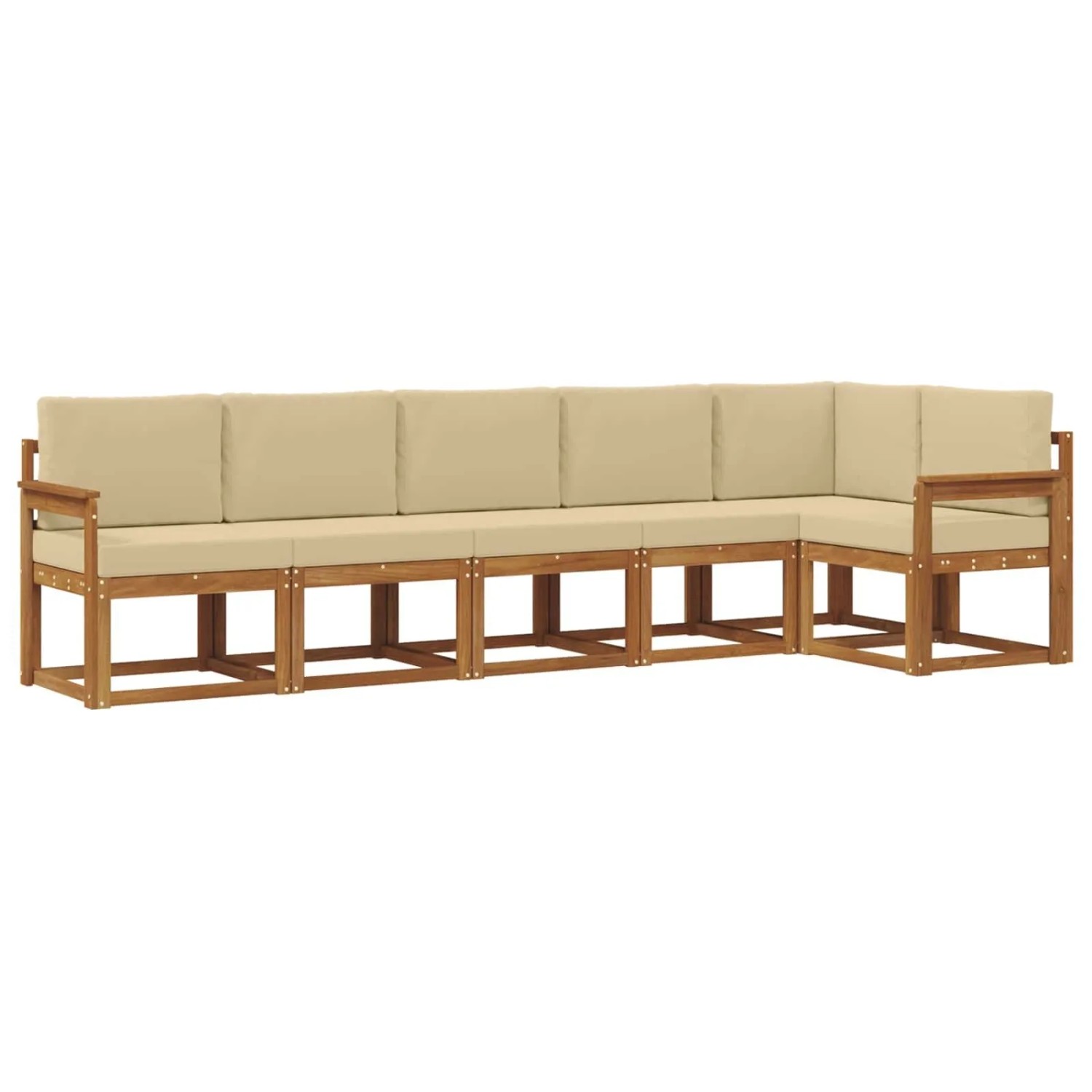 vidaXL Outdoor-Sofagarnitur mit Kissen 6 Stk Natur und Beige 3366456