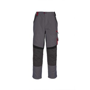 Dunkelgraue Herren-Bundhose Job Active Gr. S mit Multifunktionstaschen und Stretcheinsatz.