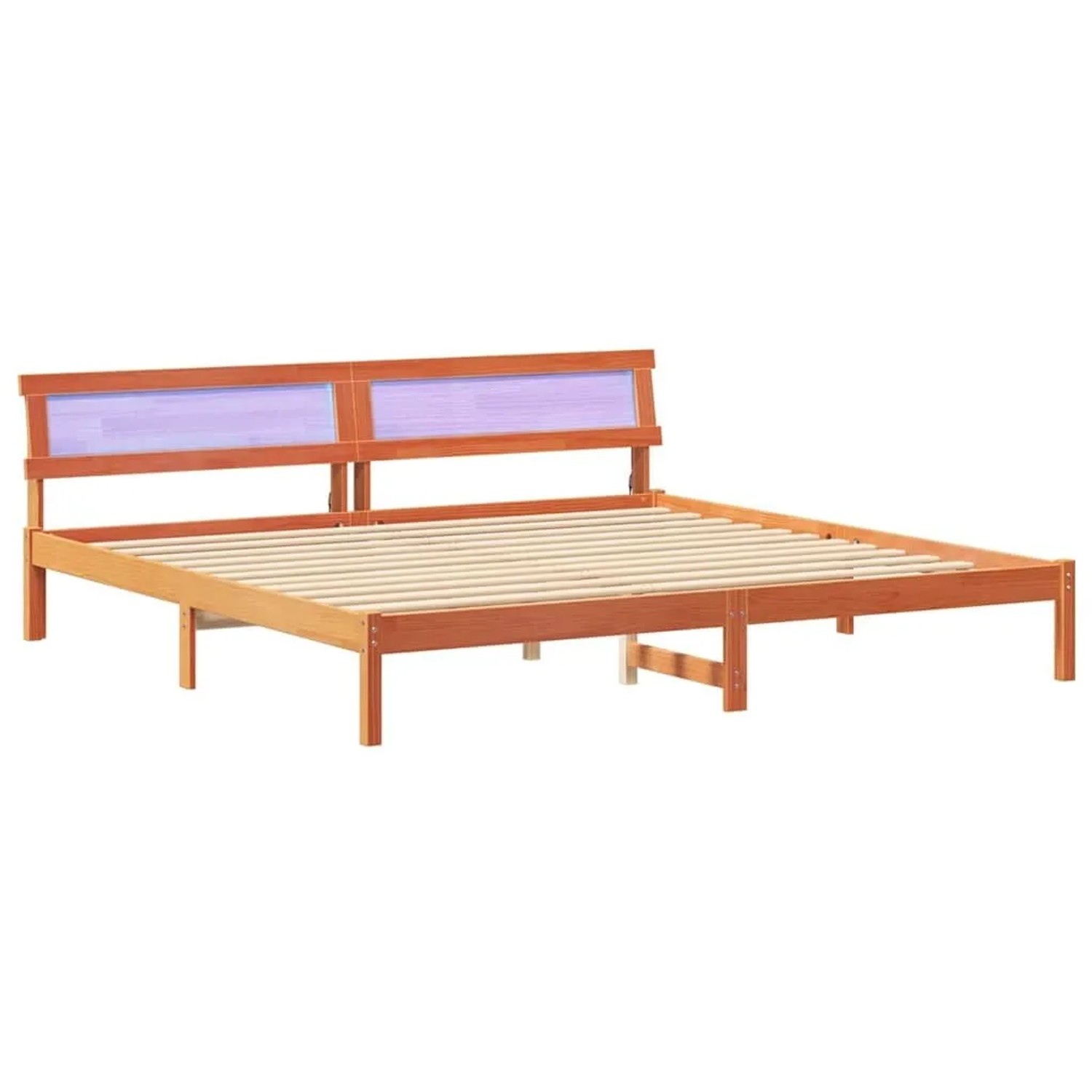 vidaXL Bettrahmen Wachsbraun 200 x 200 cm Massives Kiefernholz 3385747