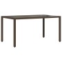 Brauner vidaXL Garten-Bistrotisch mit Glasplatte, Teil des 5-tlg Sets.