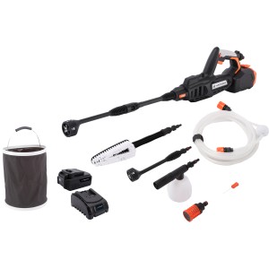 Yard Force Akku-Mitteldruckreiniger Set mit Zubehör, Akku und Ladegerät.