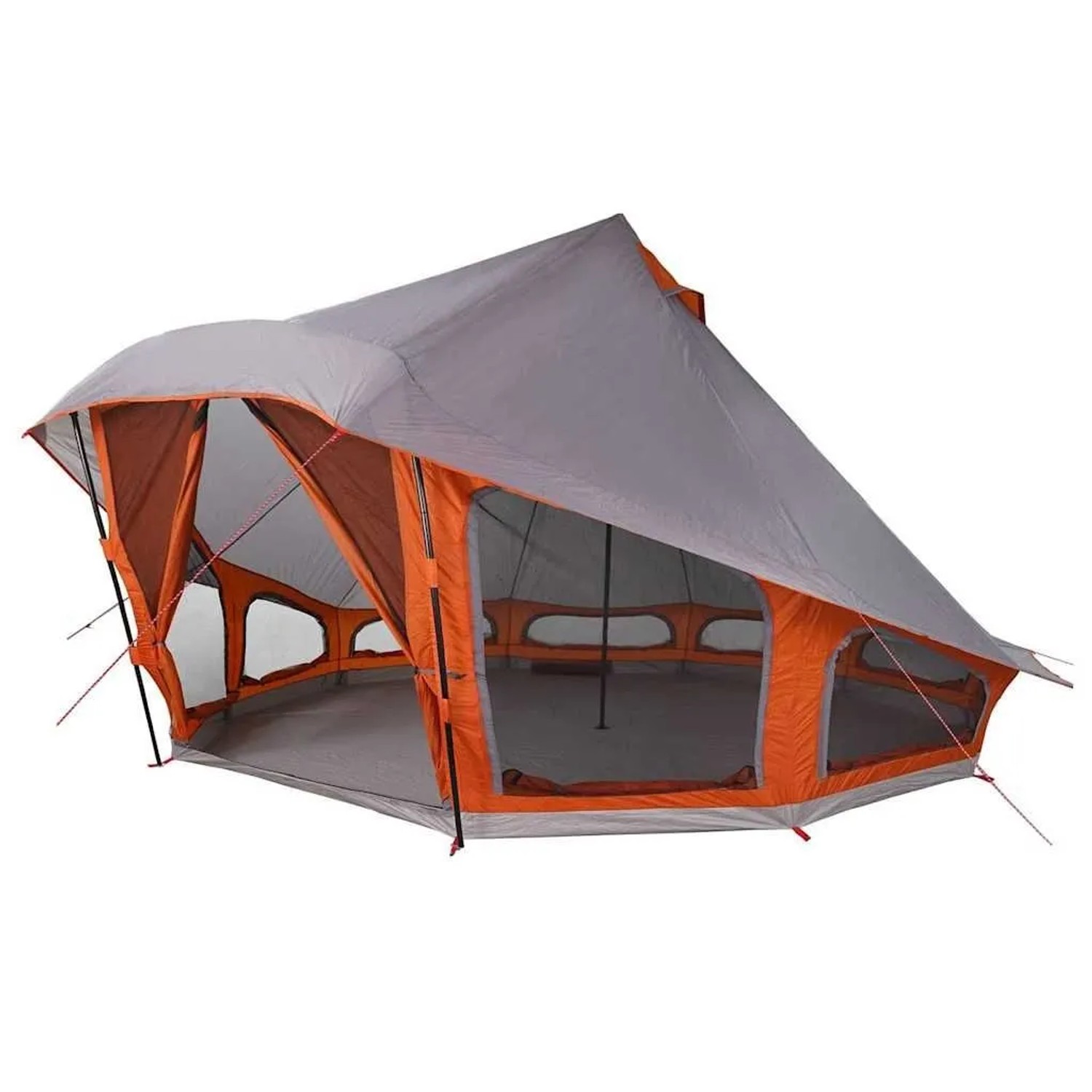 vidaXL Familien-Tipi-Zelt mit Dach Grau und Orange 508 x 470 x 300 cm 42000968