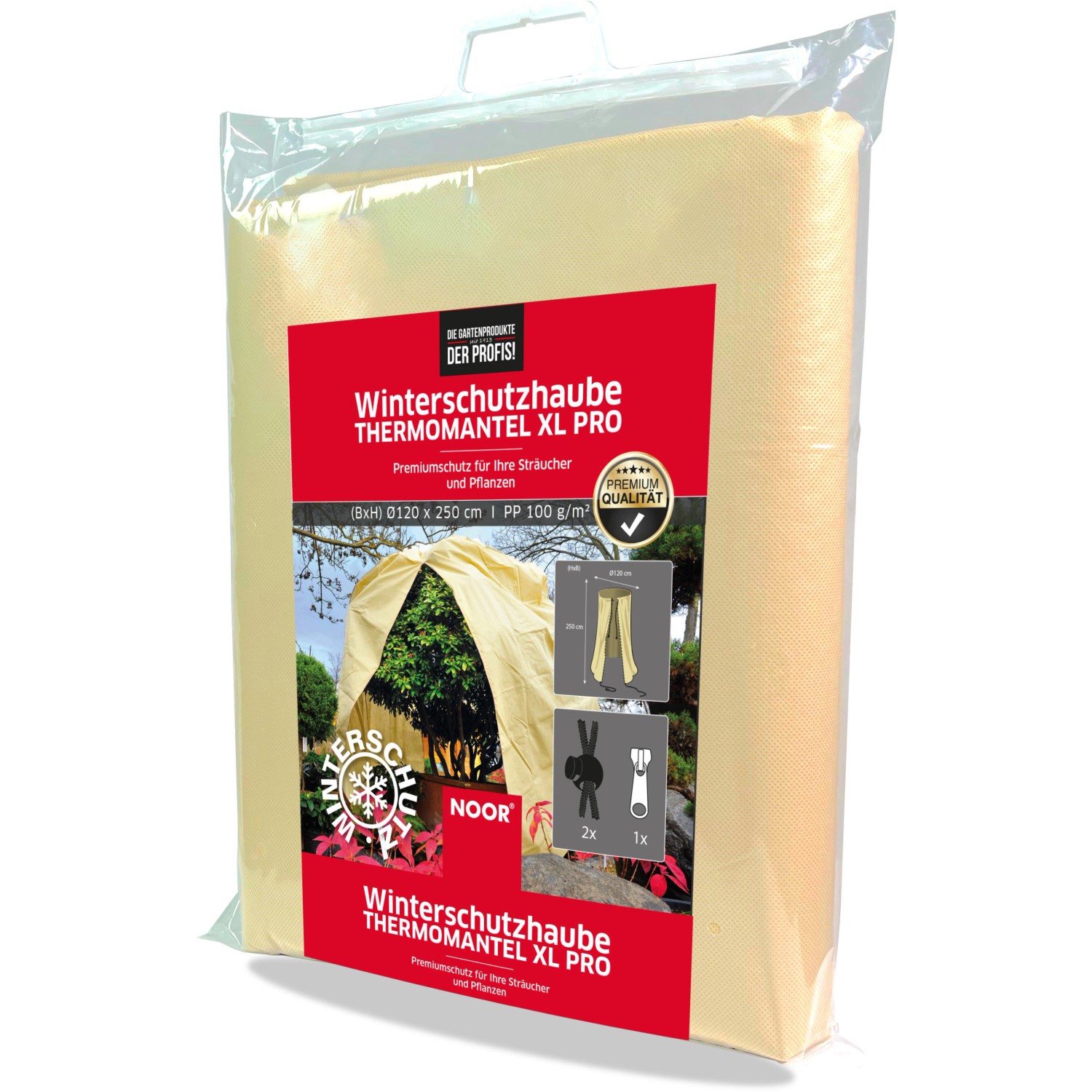 Noor Winterschutz-Thermomantel XL Pro mit Reißverschluss 1 Zugseil 100 gr/m²