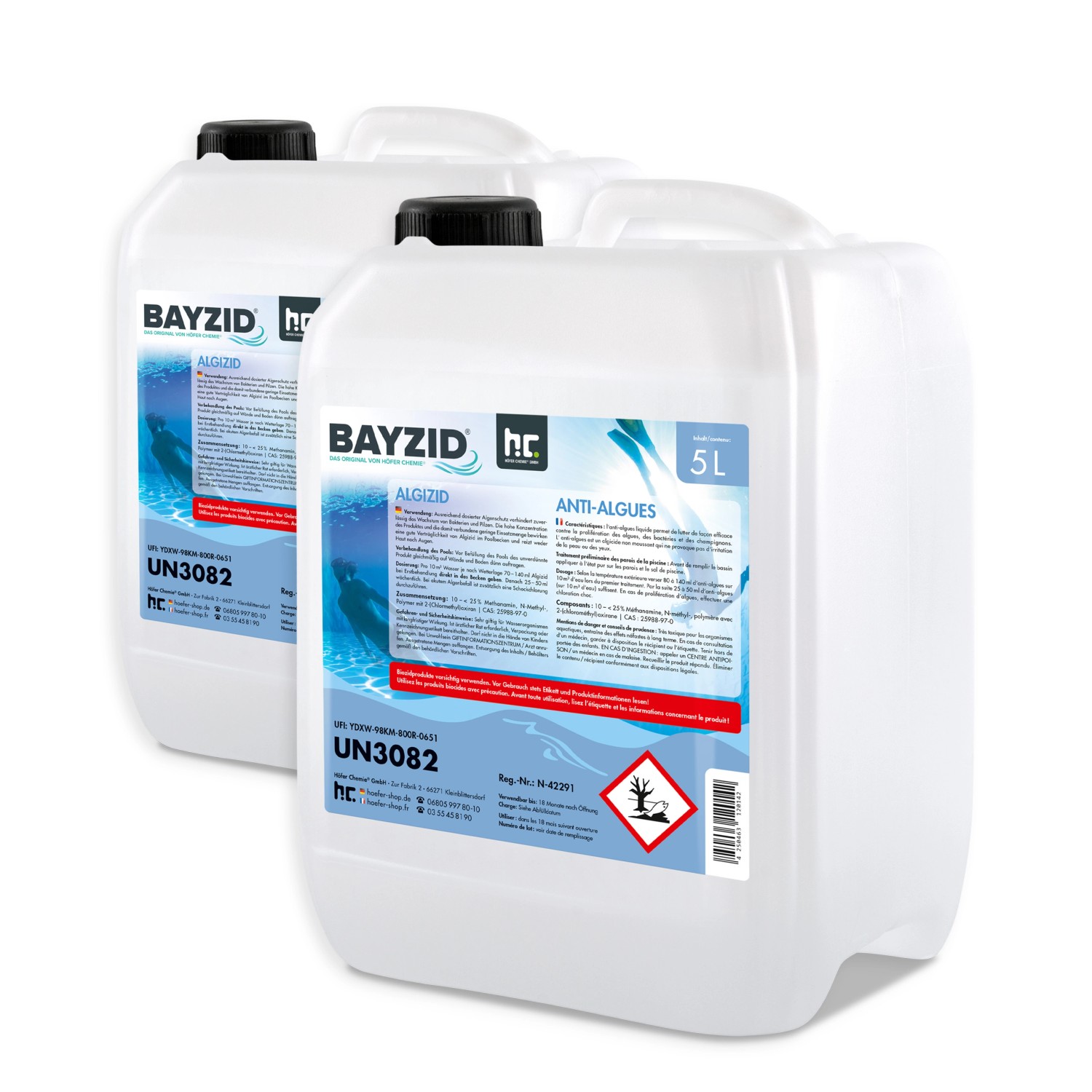 Bayzid Algizid Algenverhütung für Pools 2 x 5l