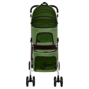 vidaXL Hundewagen für 2 Hunde Faltbar Grün 83x48x97 cm Oxford-Gewebe 172207