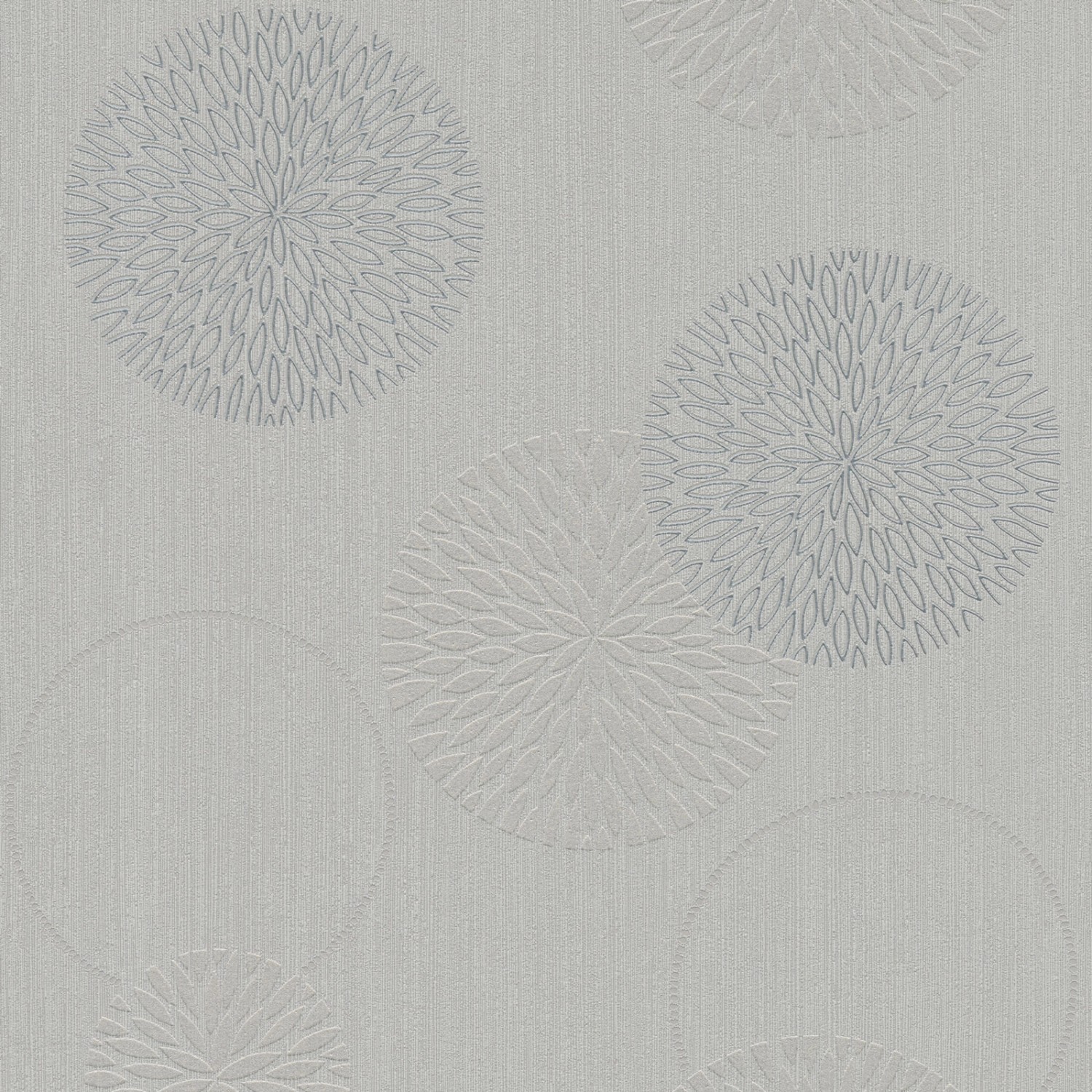 Bricoflor Moderne Tapete mit Silber Glitzer Effekt Graue Vliestapete mit Kreis Design Floral Vlies Mustertapete mit Vinyl Ideal für Wohnzimmer