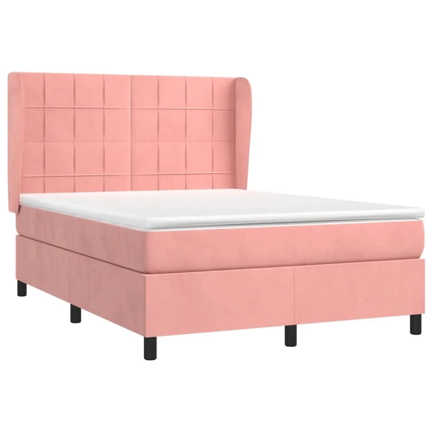 vidaXL Boxspringbett mit Matratze Rosa 140x200 cm Samt 3129218 günstig online kaufen
