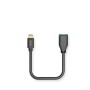 Schwarzes Hama USB-Adapterkabel: USB-C Stecker auf USB-A Buchse, OTG-fähig, 15 cm kurz.
