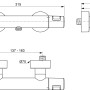 Technische Zeichnung: Ideal Standard Ceratherm T25 Brausethermostat Aufputz in Schwarz mit Maßen.