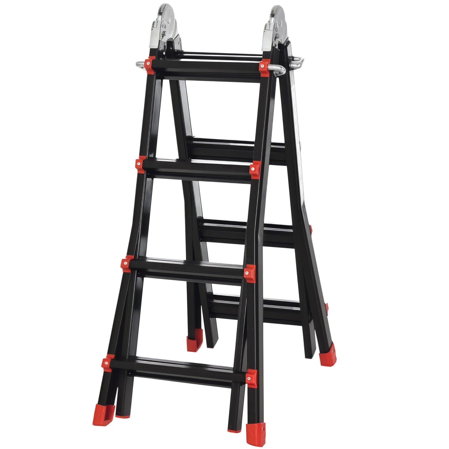 HOMCOM Teleskopleiter Klappleiter 4m Aluminiumleiter Rutschfester günstig online kaufen