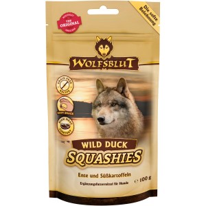 Wolfsblut Squashies Wild Duck Hundesnack, getreidefreie Hunde-Belohnung mit Ente und Süßkartoffel.