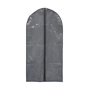 Relaxdays Kleidersack 6er Set Vlies PVC Grau Transparent 135 cm x 60 cm