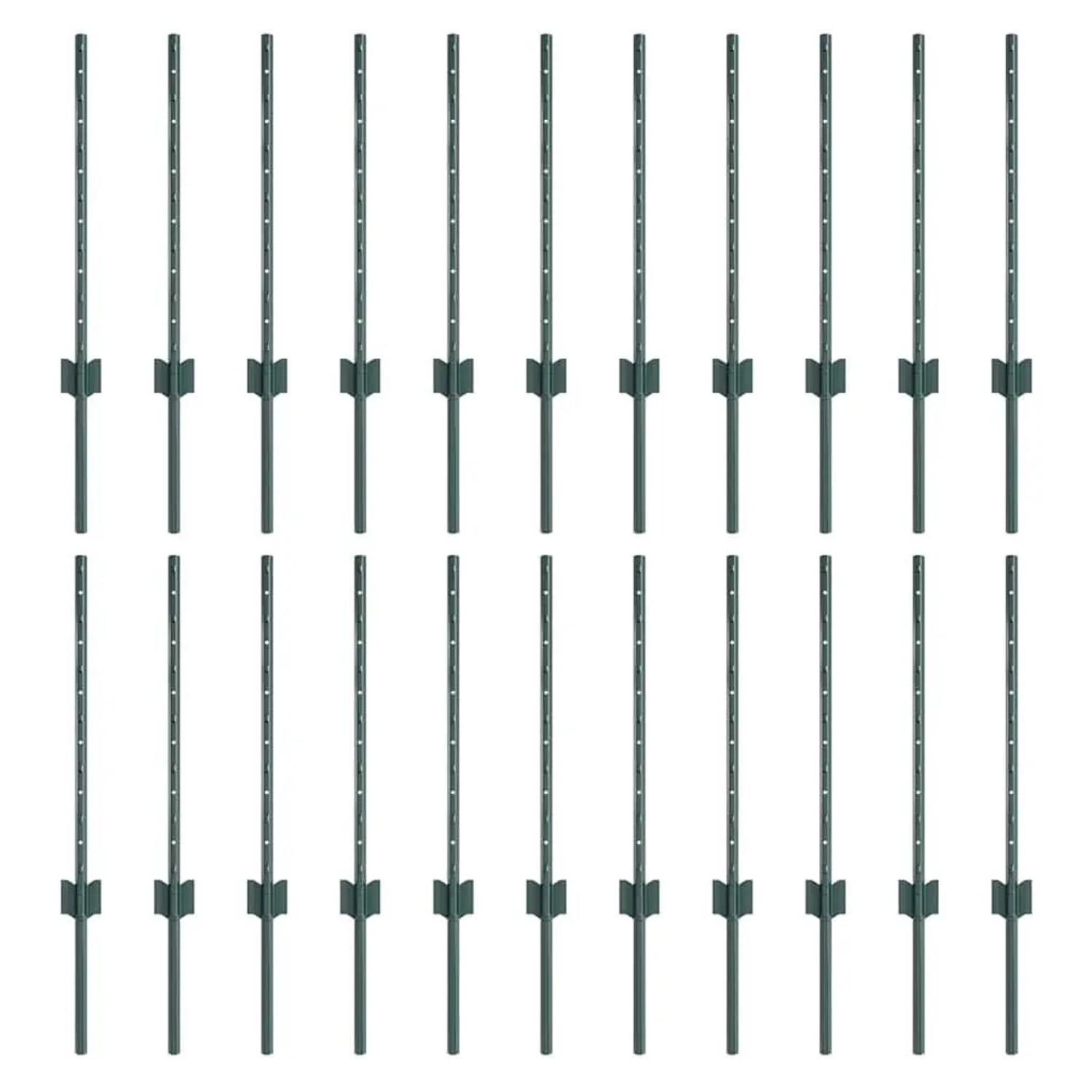 vidaXL Zaunpfosten 22 Stk Grün 100 cm Stahl 3335914