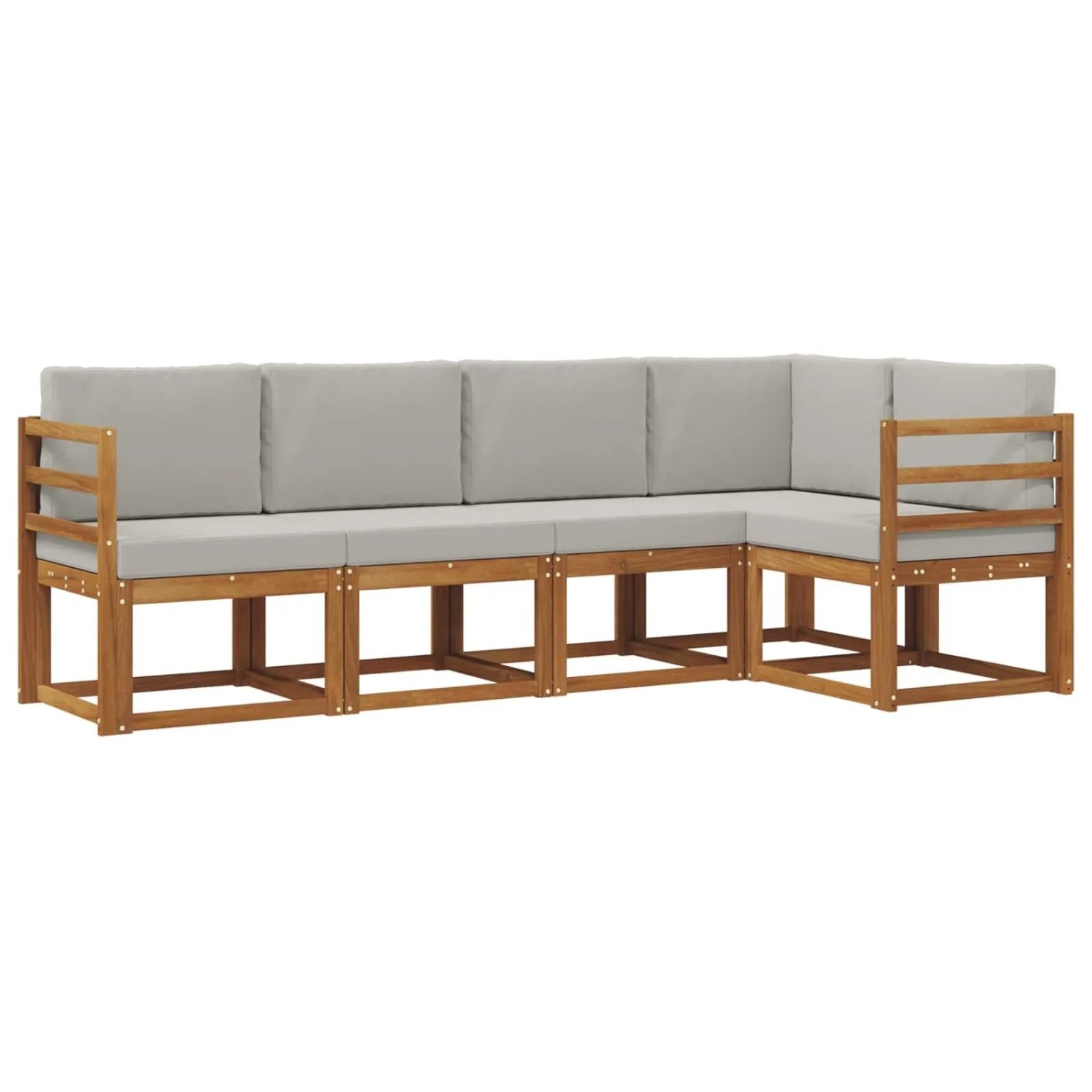 Thumbnail - vidaXL Sofa Set mit Kissen 5 Stk Natur und Hellgrau 3366379
