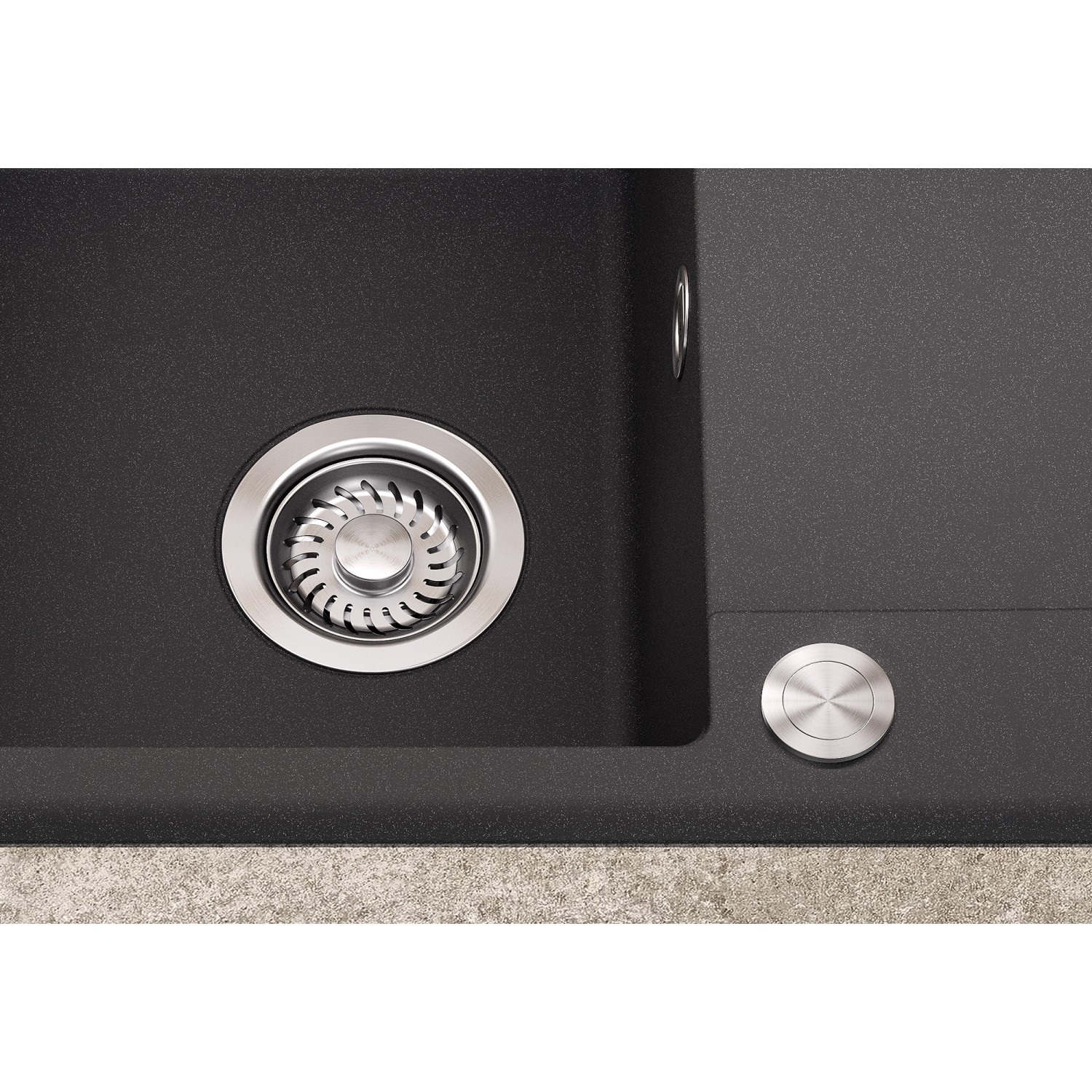 Helika Einbauspüle Esta 56 cm x 46 cm Schwarz inkl. Druckknopfventil_6