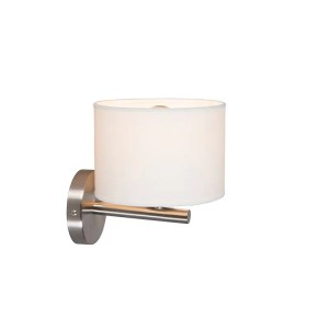 Moderne QAZQA Wandleuchte VT aus Stahl mit weißem Schirm für Lampen & Leuchten.