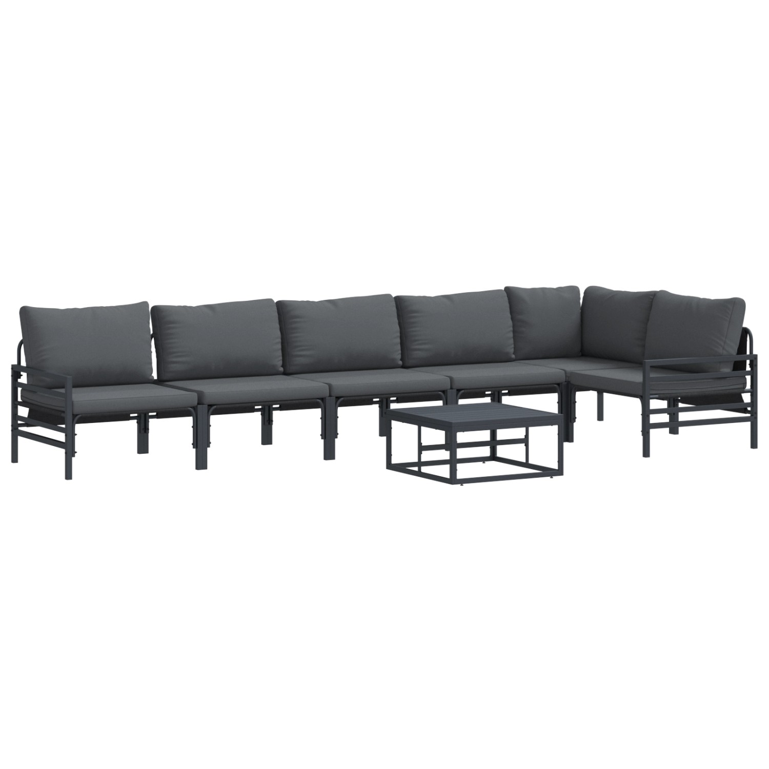 vidaXL Garten-Sofa-Set 7-Tlg Anthrazit Stahl 3378991 günstig online kaufen
