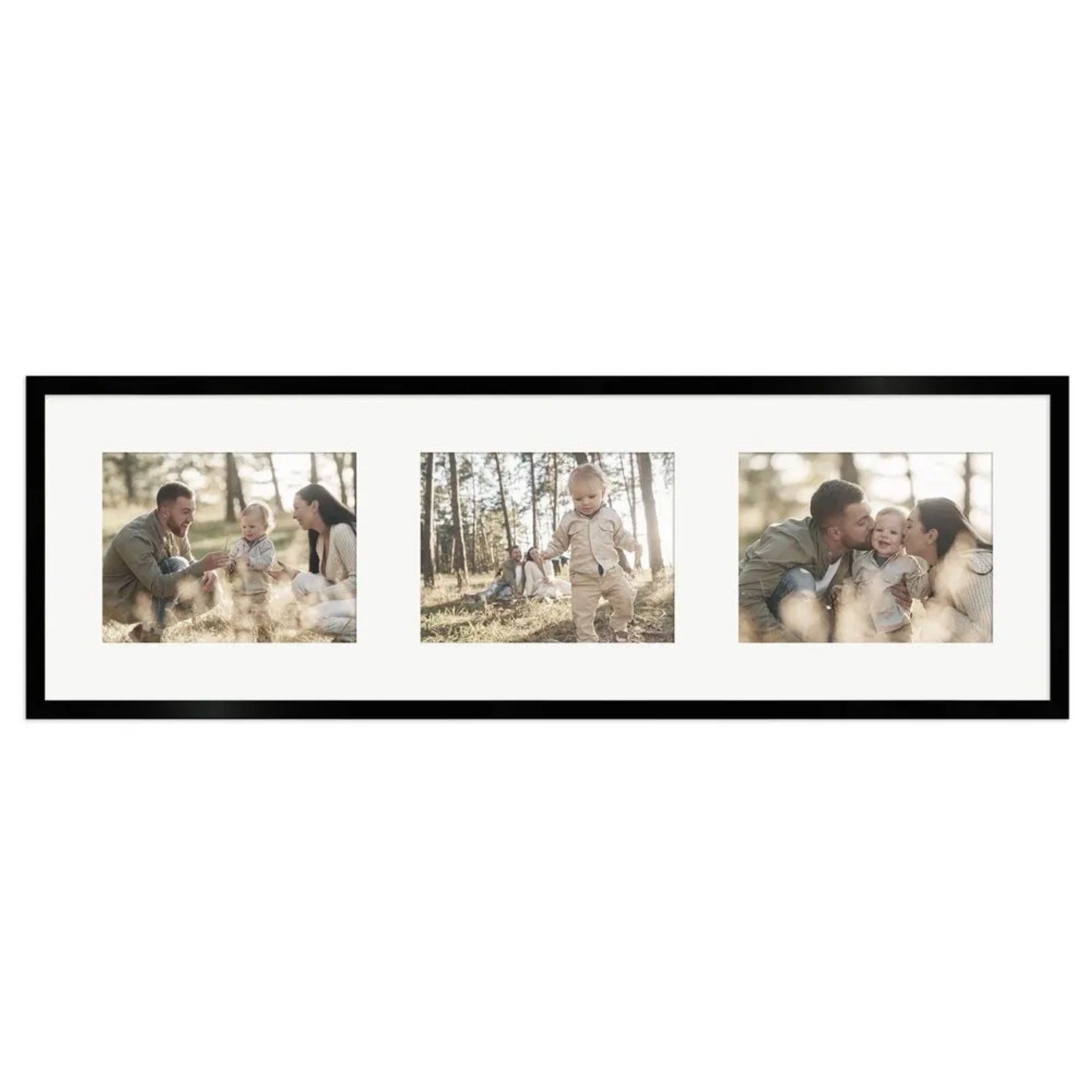 WANDStyle Galerierahmen G950 in Schwarz 25 x 80 cm für 3 Bilder im Format 15 x 20 cm