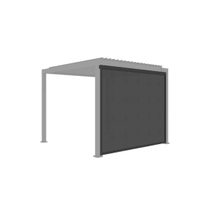 Anthrazitfarbenes MWH Rolllo CR Series 3m für Pergola, als Seitenwand-Sonnenschutz und Windschutz.