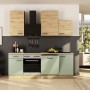 Flex-Well Exclusiv Küche 1701-017sWS Cara 220 cm Schilfgrün matt - Artisan Eiche_5