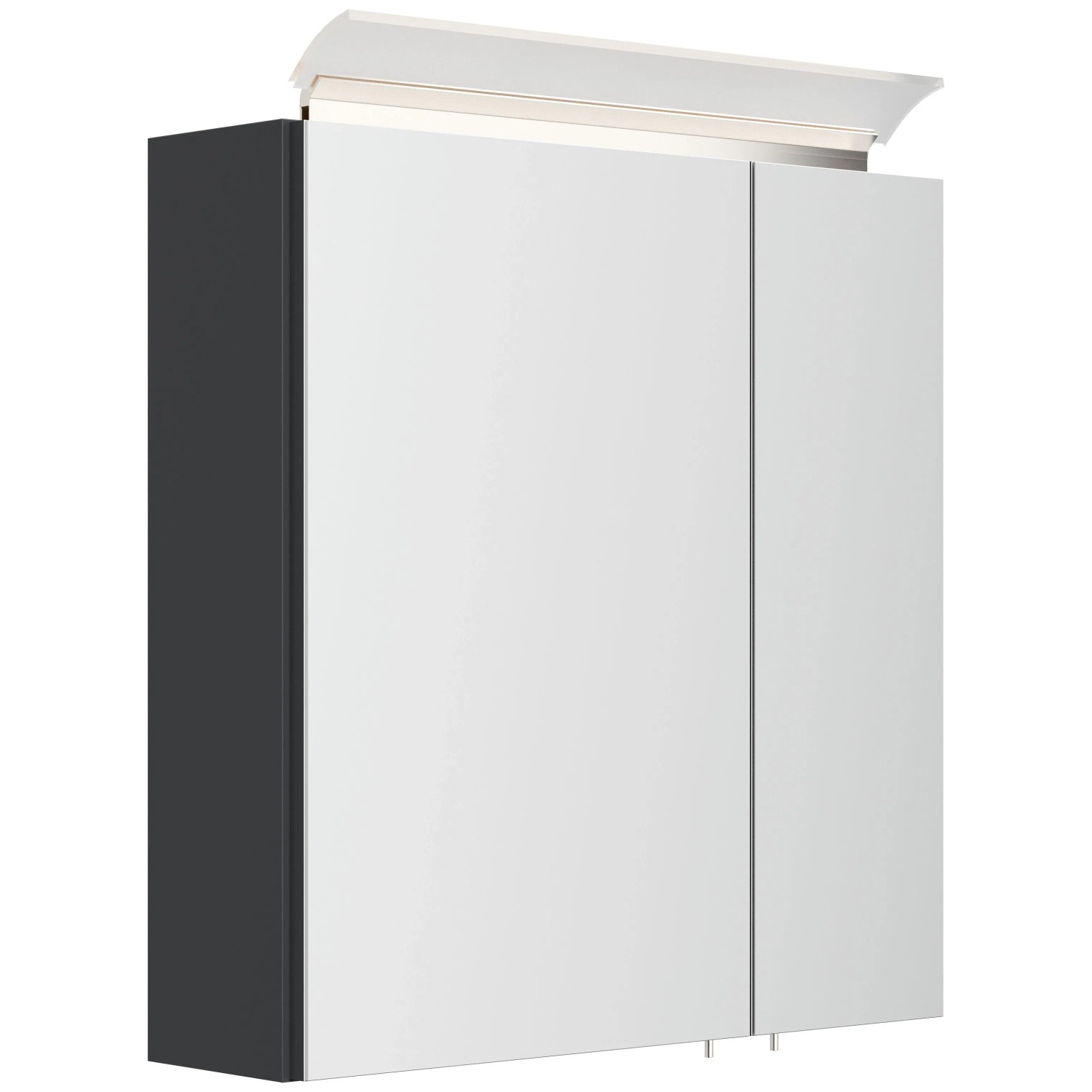 Posseik Spiegelschrank inkl. Design LED-Lampe u. Glasböden 60 cm Grafit