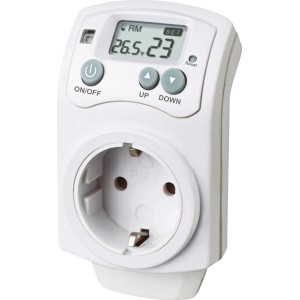 Digitales Steckdosenthermostat BC23SRT01 in Weiß zur Hausautomation.
