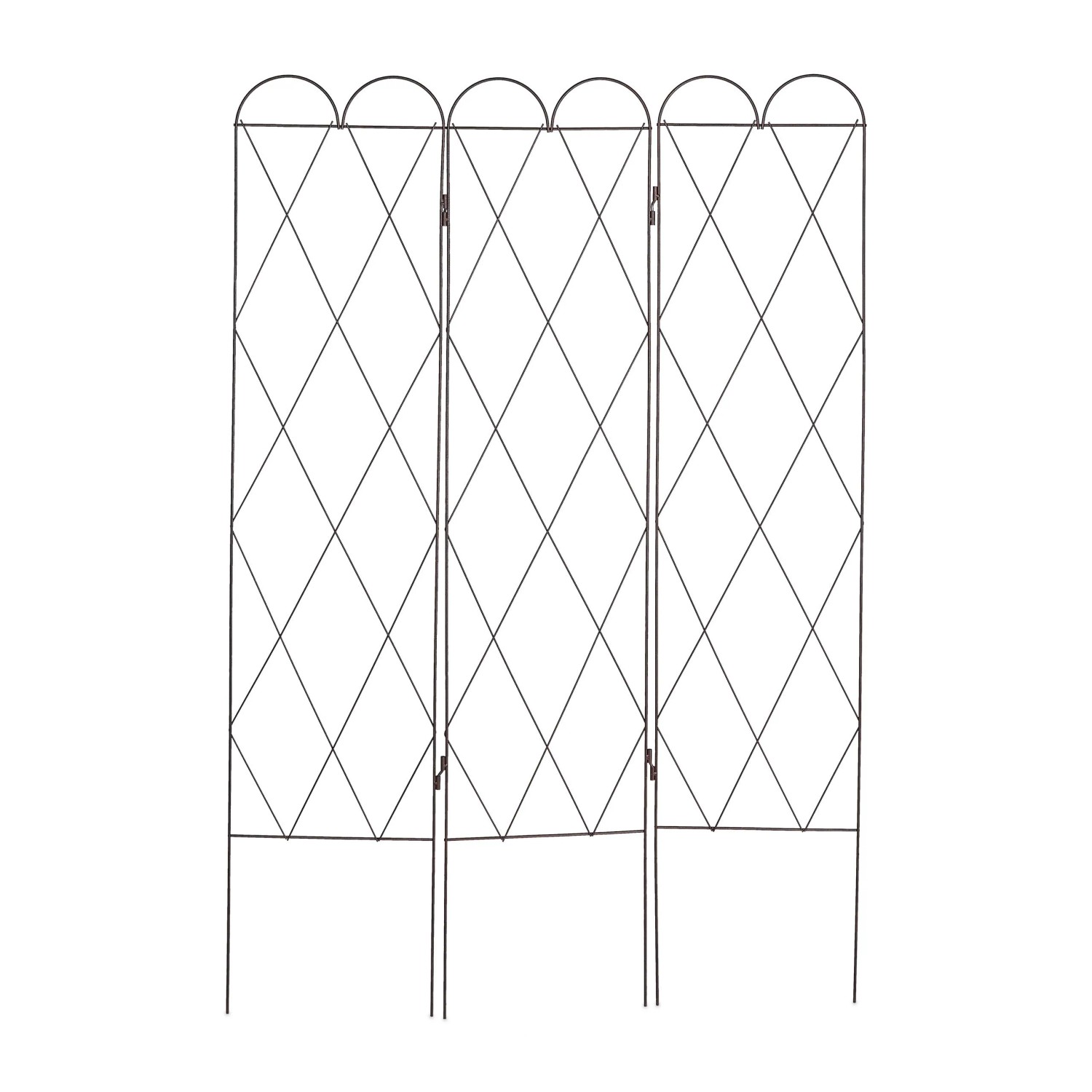 Relaxdays Rankgitter Stahl Rotbraun 3-teilig 162,5 cm x 109 cm x 1 cm 2,8 kg