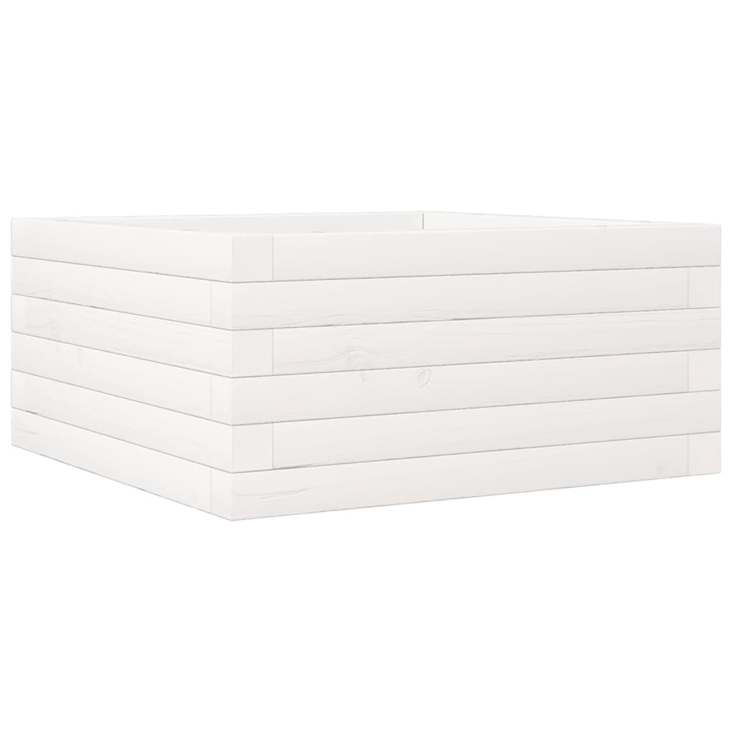 vidaXL Pflanzkübel Weiß 50x50x23 cm Massivholz Kiefer 847184 günstig online kaufen