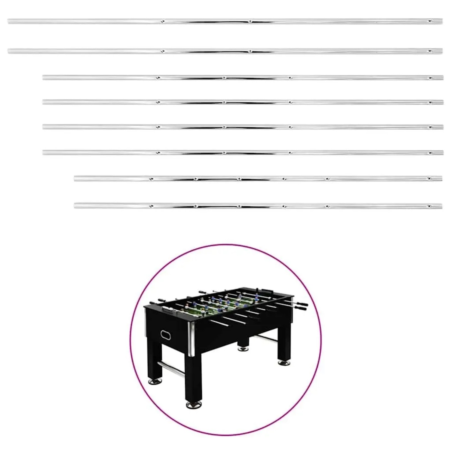 vidaXL Stangen für Tischfußball 8 Stk 15,9 mm 92508