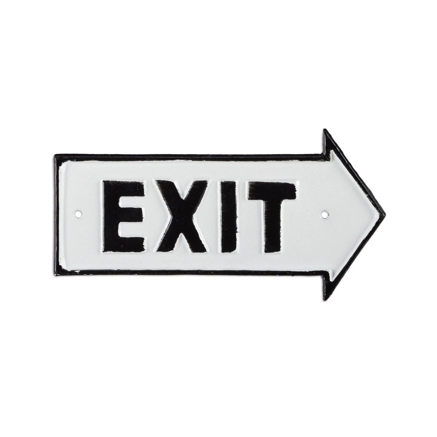 Relaxdays Exit Schild Gusseisen Weiß Retro 9,5 cm x 18,5 cm x 0,5 cm 0,28 kg