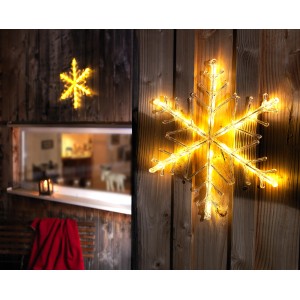 Konstsmide LED-Schneeflocke aus Acryl mit 24 warmweißen LEDs für den Außenbereich.