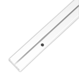 Weiße Bestlivings Innenlaufschiene, 1-läufig, 270 cm (3 x 90 cm), mit Vorbohrungen.