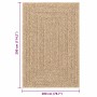 Rechteckiger vidaXL Teppich in Juteoptik, 200x290 cm, für Innen- und Außenbereiche.