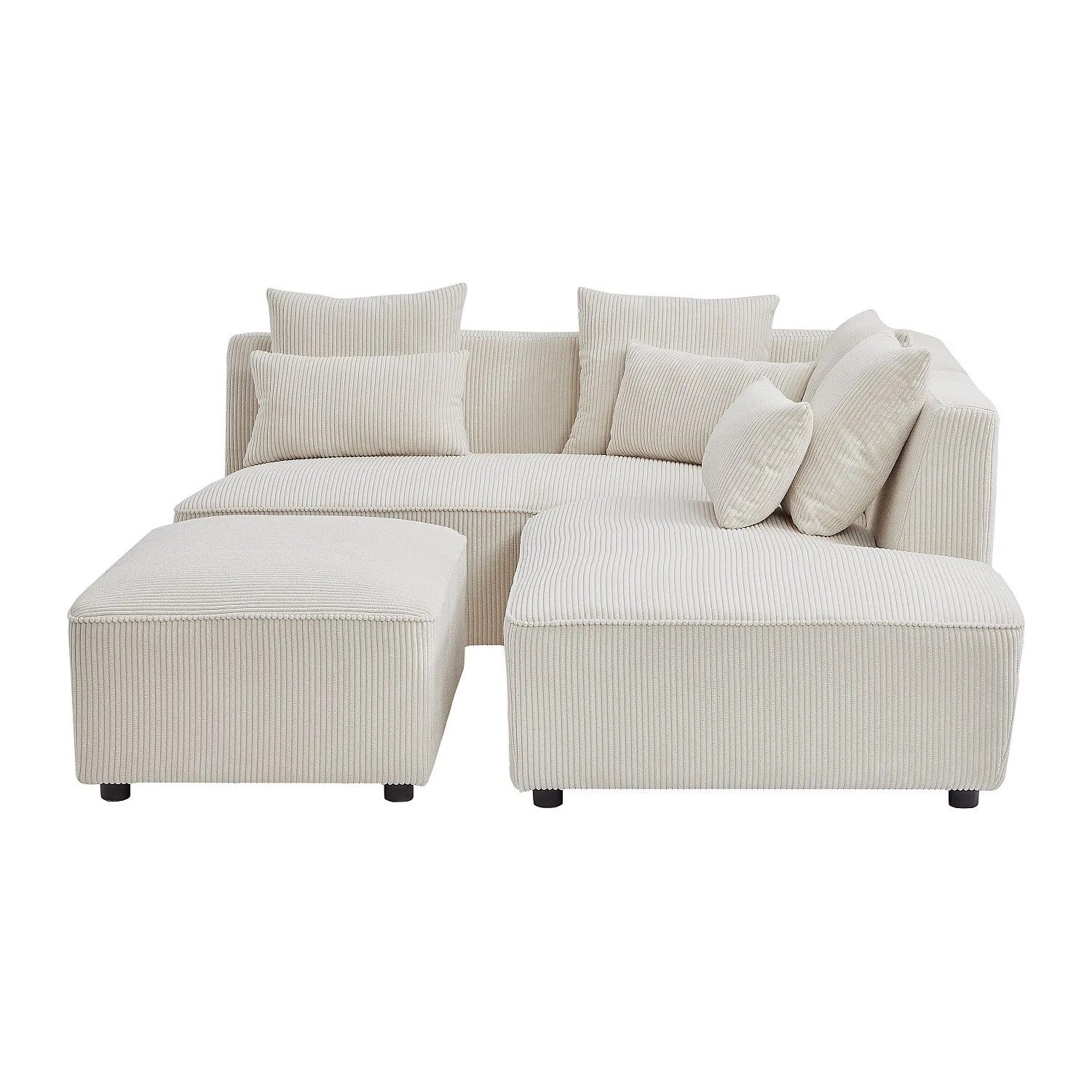 Vente-unique Sofa Ohne Schlafmöglichkeit Mecodi Beige 100 cm  185 cm