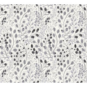 A.S. Création Vliestapete mit Blumenmuster in Grau und Weiß für ein stilvolles Zuhause.