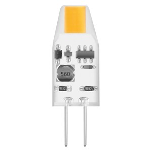 Osram G4 LED-Leuchtmittel Pin Micro, klar, mit sichtbarer Platine und warmweißem LED-Chip. 1W.