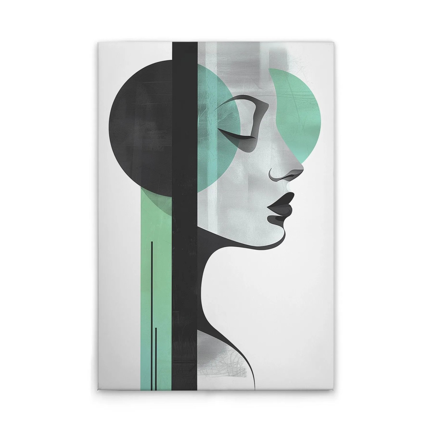 Tadessi Leinwandbild - M1-No.52067 - Frau mit Formen - 60 x 90 cm - Querformat