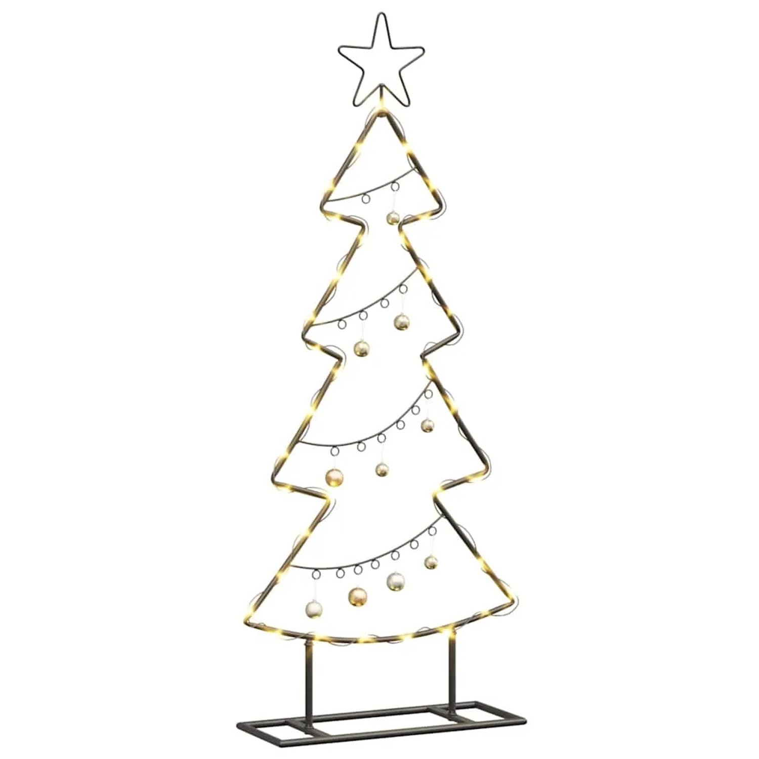 vidaXL Metall Weihnachtsbaum mit Ständer Schwarz 90 cm Stahl 42019187